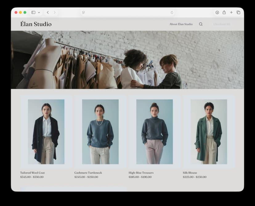 Demo store with vintage clothing items
