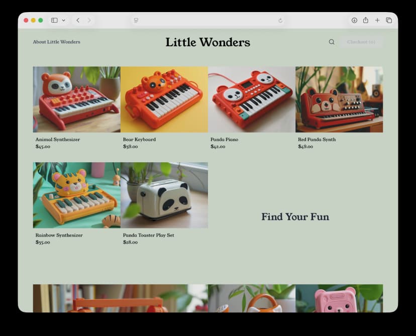 Demo store displaying custom prints